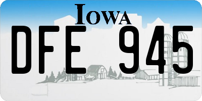IA license plate DFE945