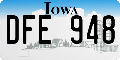 IA license plate DFE948