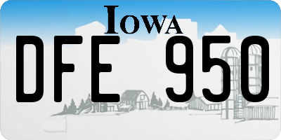 IA license plate DFE950