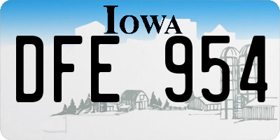 IA license plate DFE954