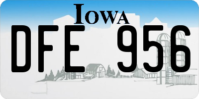 IA license plate DFE956