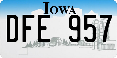 IA license plate DFE957