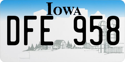 IA license plate DFE958