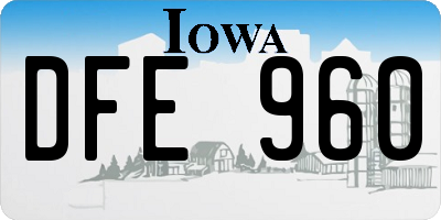 IA license plate DFE960