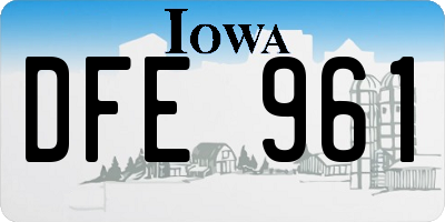 IA license plate DFE961