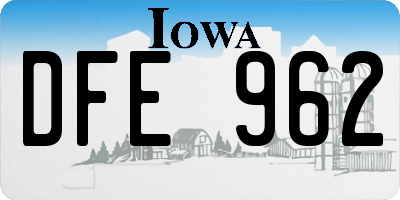IA license plate DFE962