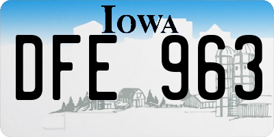 IA license plate DFE963