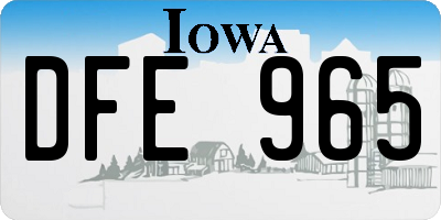 IA license plate DFE965