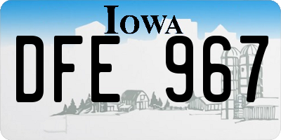 IA license plate DFE967