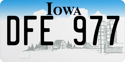 IA license plate DFE977