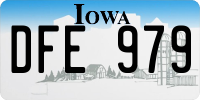 IA license plate DFE979