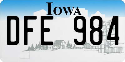 IA license plate DFE984