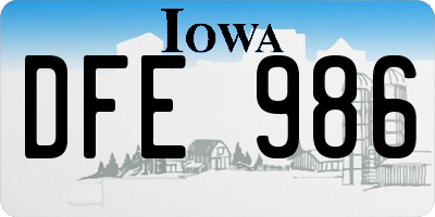IA license plate DFE986