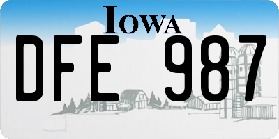 IA license plate DFE987