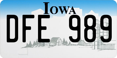 IA license plate DFE989
