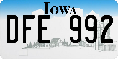 IA license plate DFE992