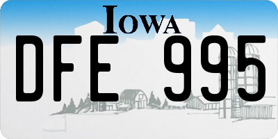 IA license plate DFE995