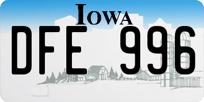 IA license plate DFE996