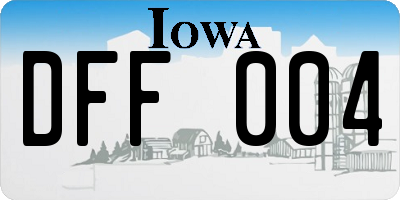 IA license plate DFF004