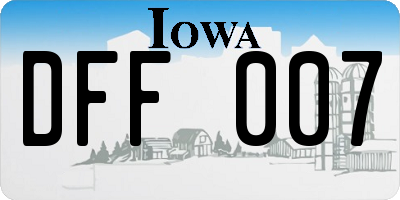 IA license plate DFF007