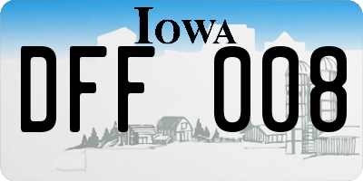 IA license plate DFF008