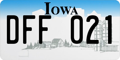 IA license plate DFF021