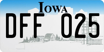 IA license plate DFF025