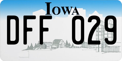 IA license plate DFF029