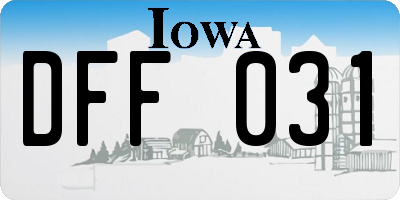 IA license plate DFF031
