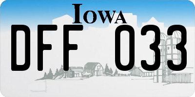 IA license plate DFF033