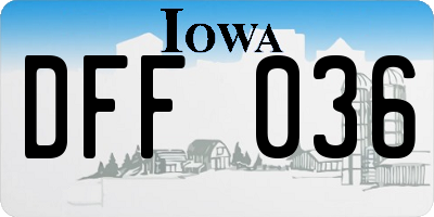 IA license plate DFF036