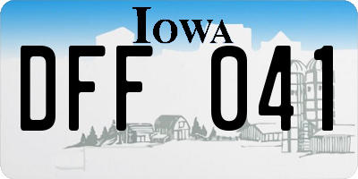 IA license plate DFF041