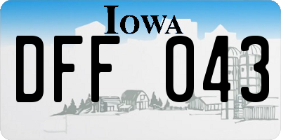 IA license plate DFF043
