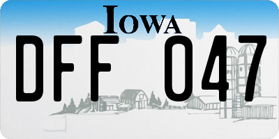 IA license plate DFF047