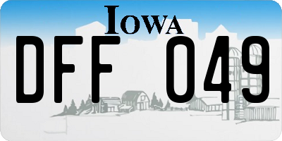 IA license plate DFF049