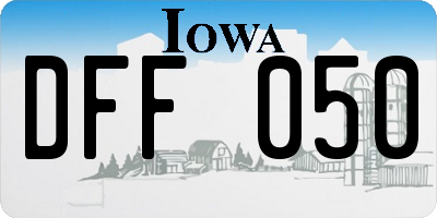 IA license plate DFF050