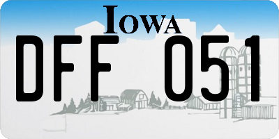 IA license plate DFF051