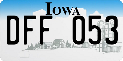 IA license plate DFF053