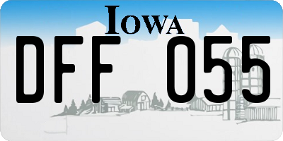 IA license plate DFF055