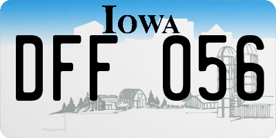 IA license plate DFF056