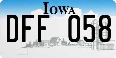 IA license plate DFF058