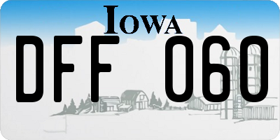 IA license plate DFF060