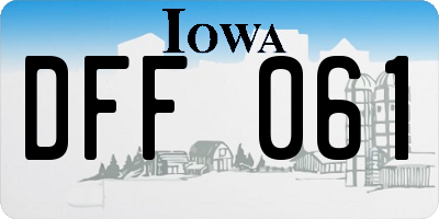IA license plate DFF061