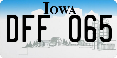 IA license plate DFF065