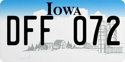 IA license plate DFF072