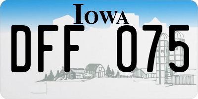 IA license plate DFF075