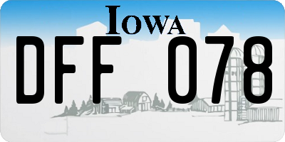 IA license plate DFF078