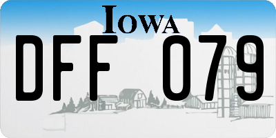 IA license plate DFF079