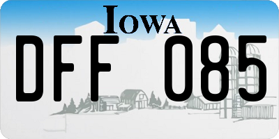 IA license plate DFF085