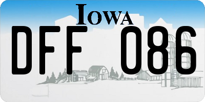 IA license plate DFF086